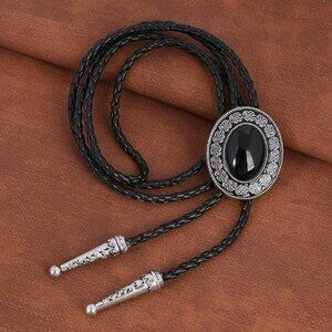 New Bolo Tie Rodeo Cowboy Punk Leather Necktie Western Cowgirl Neck Tie